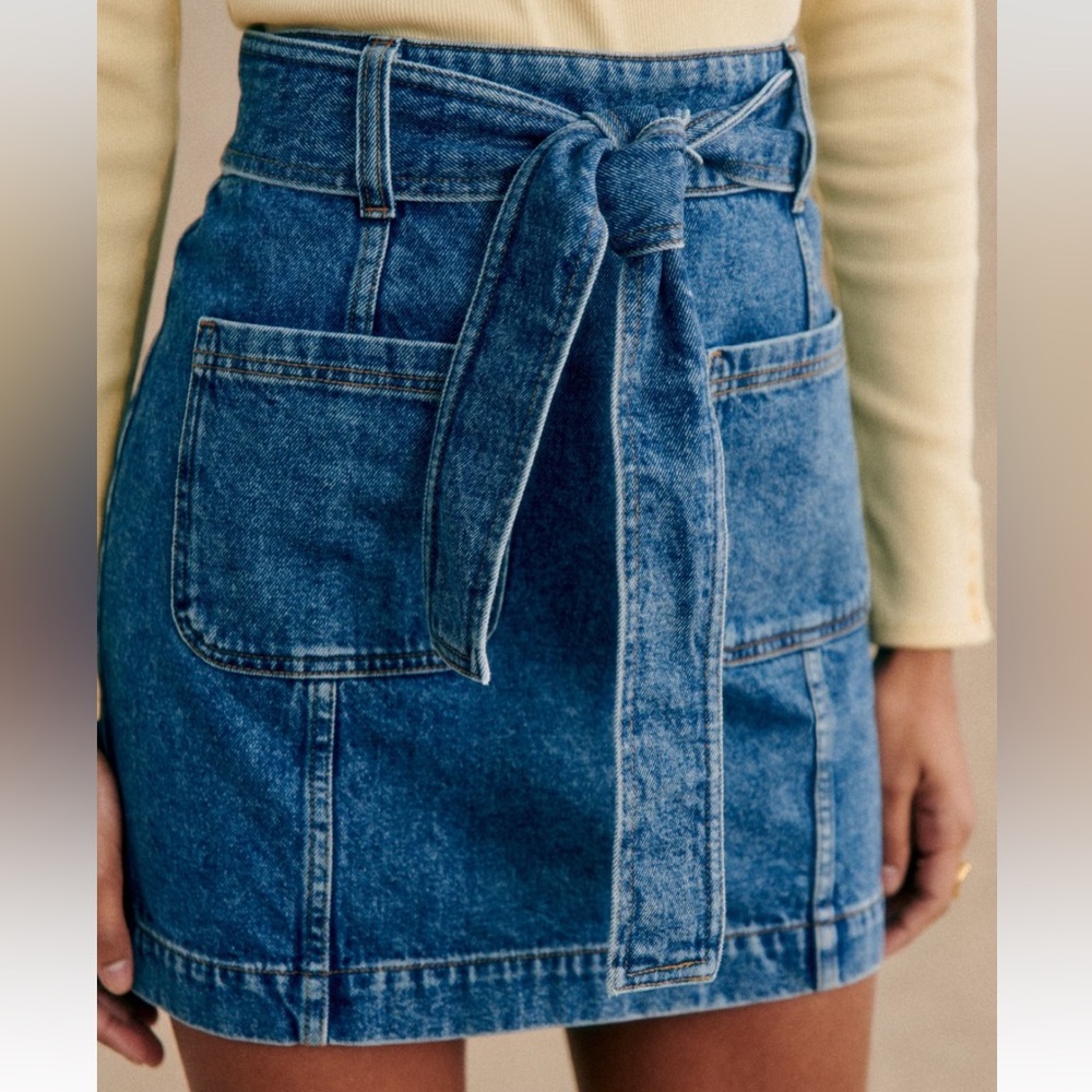 Sézane Gillie Denim Skirt New With Tags.